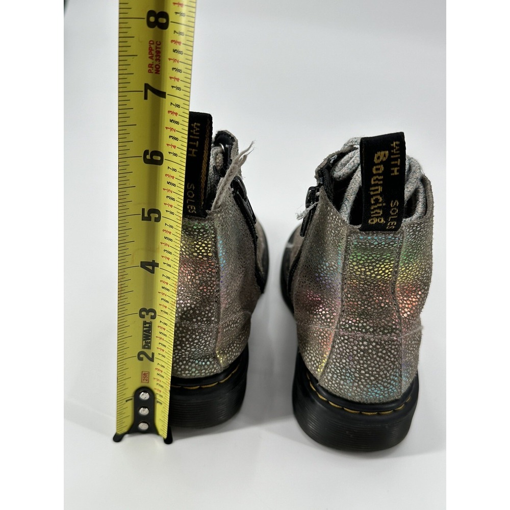 Dr. Martens 1460 Pascal J Rainbow Iridescent Metallic Zip Boots Girls Youth‎ 12 - Picture 8 of 15
